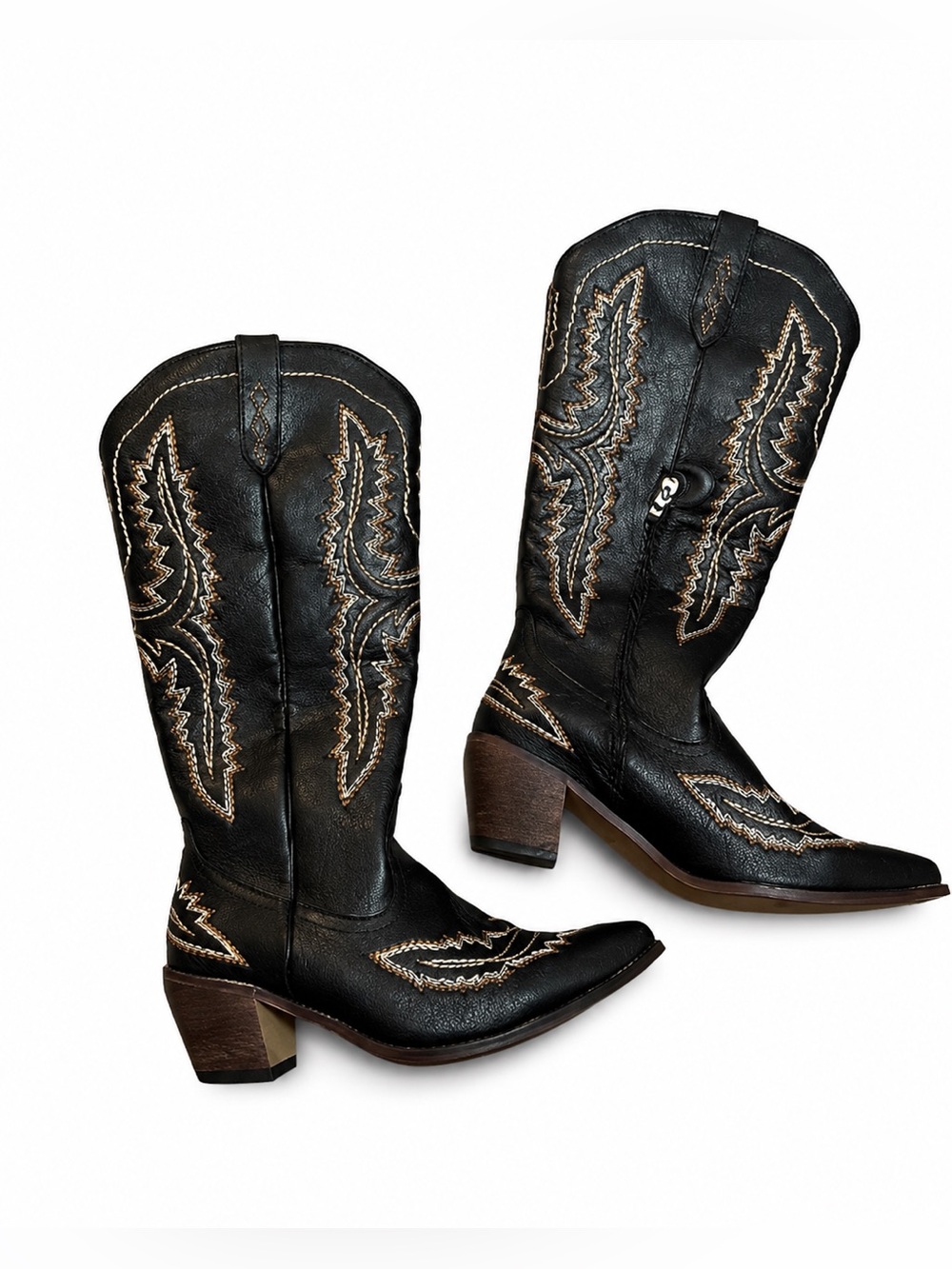 NEW Never Worn Black & Brown Western Cowboy Boots – Women’s Size 8.5